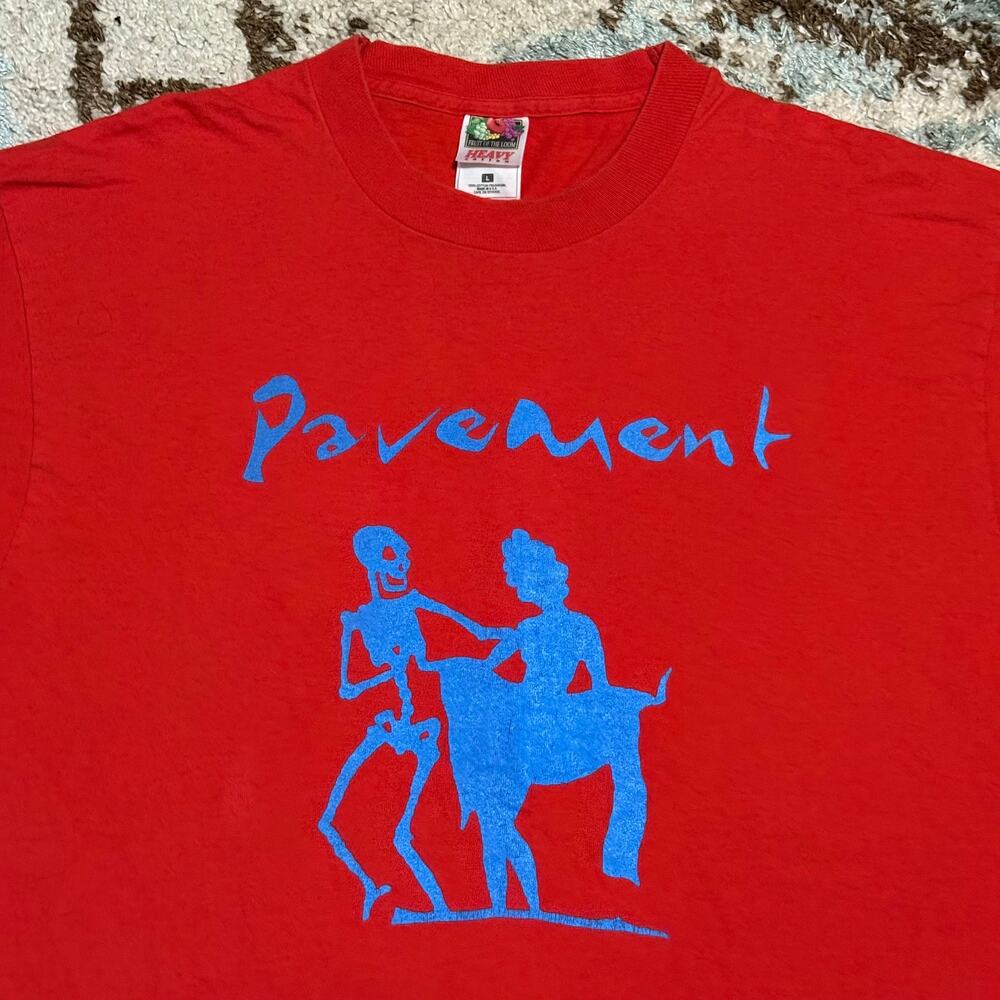 Vintage Pavement Terror Twilight Shirt Size Large Dancing Skeleton 90s Band Tee